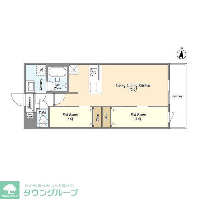 アルファコート梅島(2LDK/5階)の間取り写真