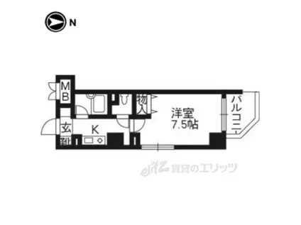 大晋メゾネ四条大宮(1K/5階)の間取り写真
