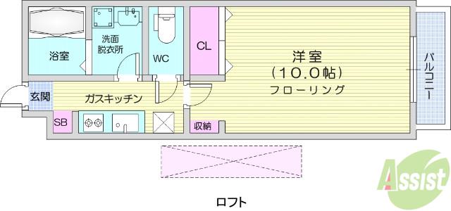 アルハンブラ(1K/2階)の間取り写真