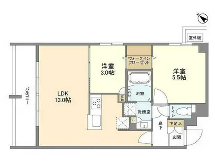 ウェルスクエア中目黒II(2LDK/2階)の間取り写真