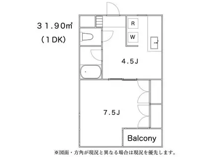 エスポワール幕張(1DK/2階)の間取り写真
