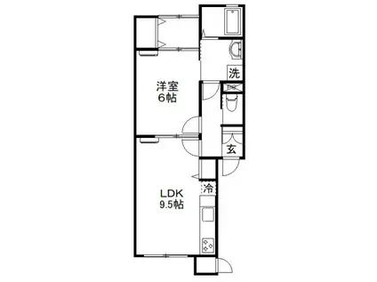 Qウエスト・ストロベリー(1LDK/2階)の間取り写真