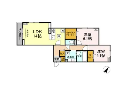 ベル・グレイス(2LDK/1階)の間取り写真