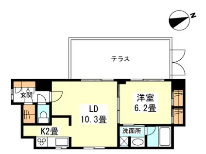 THEパームス代々木上原コスモテラス(1LDK/1階)の間取り写真