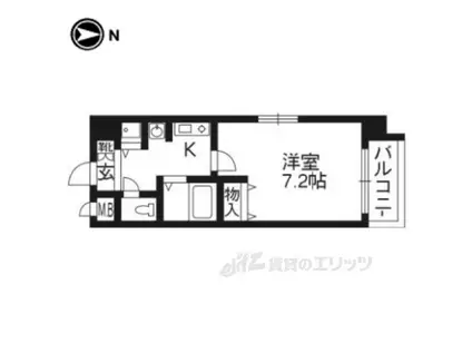 プレサンス京都三条大橋東山苑(1K/4階)の間取り写真