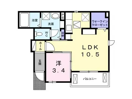 メゾン・ド・ZUKA(1LDK/1階)の間取り写真