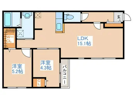 LAVI南平岸(2LDK/3階)の間取り写真