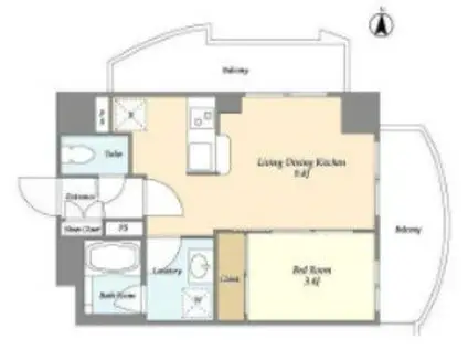 シャルマンクラシック(1LDK/6階)の間取り写真