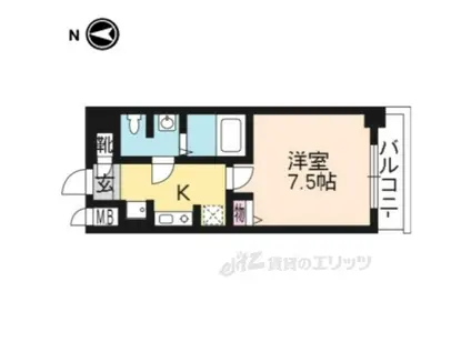 SWISS京都堀川イースト(1K/4階)の間取り写真