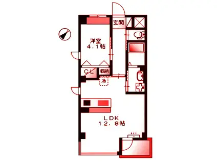グランルミエール(1LDK/3階)の間取り写真