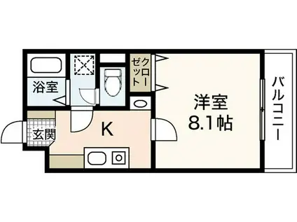 カサグランデII(1K/2階)の間取り写真