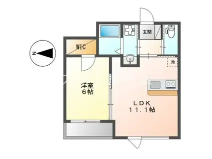 BLUE SHALLOWS(1LDK/3階)の間取り写真