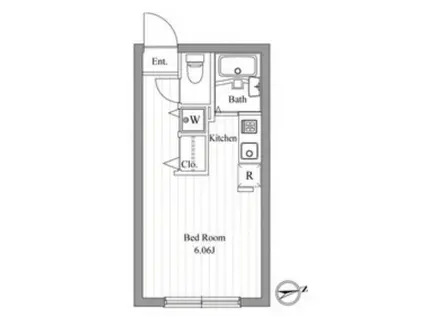 ZESTY東新宿(1K/4階)の間取り写真