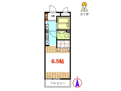 グランデ・ジュール(1K/2階)の間取り写真