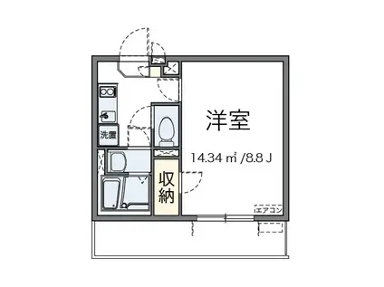 ＪＲ中央線 西八王子駅 徒歩17分 3階建 築11年(1K/2階)の間取り写真