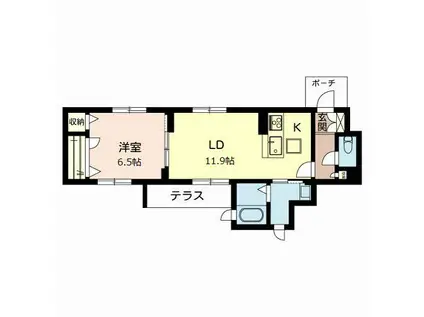 シャーメゾン キャトル レガーロ(1LDK/1階)の間取り写真