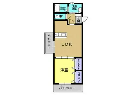 サンクチュアリ古町(1LDK/2階)の間取り写真
