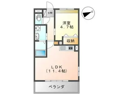 LA VIE EN ROSE HILL(1LDK/5階)の間取り写真