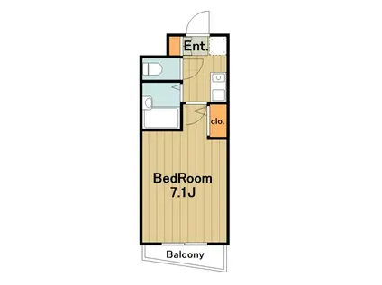 サニーハイム西川(1K/6階)の間取り写真