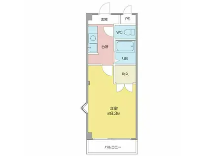 アゼリアヒルズ(1K/2階)の間取り写真