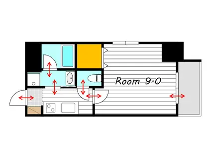 LE CUBE富田町(1K/2階)の間取り写真