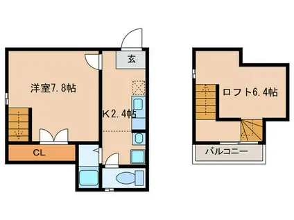 アーバンスクウエア周船寺I(1K/1階)の間取り写真