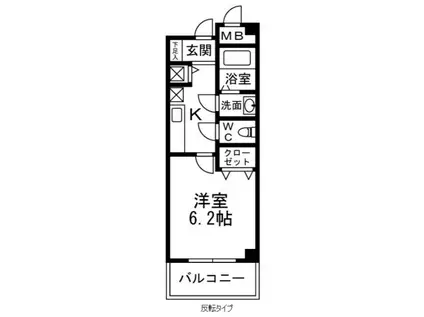 モアナコート(1K/2階)の間取り写真