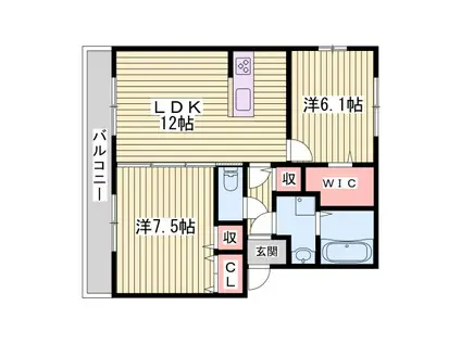 K・プラウド(2LDK/2階)の間取り写真