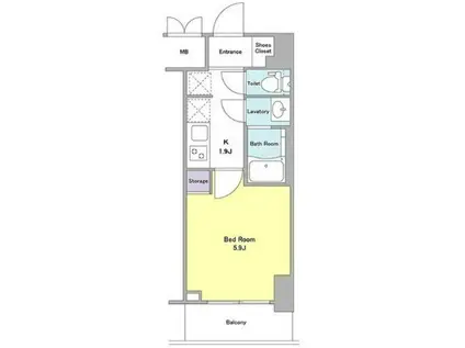 ドールマウス和(1K/13階)の間取り写真