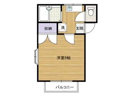 ウイスタリア宮下 D棟(1K/1階)の間取り写真