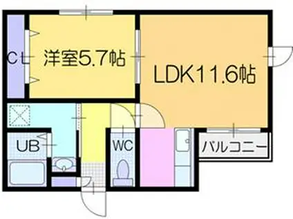 モンテリンク4315(1LDK/3階)の間取り写真