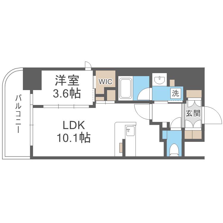 コンフォリア・リヴ北浜淡路町(1LDK/7階)の間取り写真