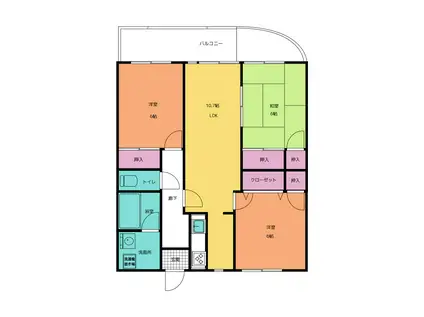 サンハイツ芸館南(3LDK/1階)の間取り写真