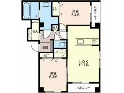 L`ALBA DI SECONDO(2LDK/5階)の間取り写真