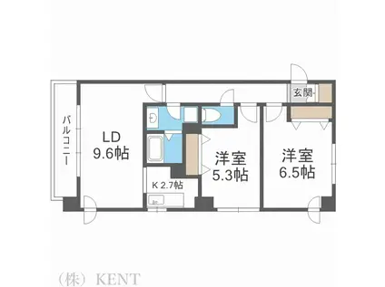 JP NOIE 円山表参道旧ルクレ円山表参道(2LDK/5階)の間取り写真