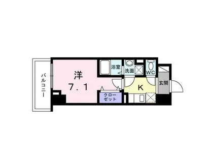スアヴィス平塚八重咲(1K/1階)の間取り写真