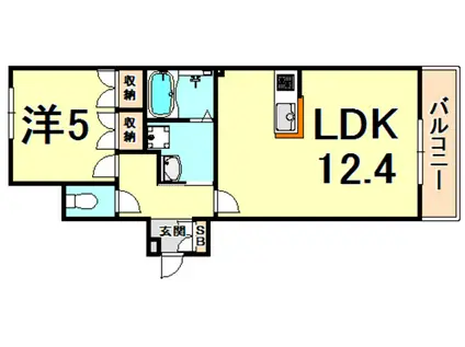 CASA DE OLIVA(1LDK/2階)の間取り写真