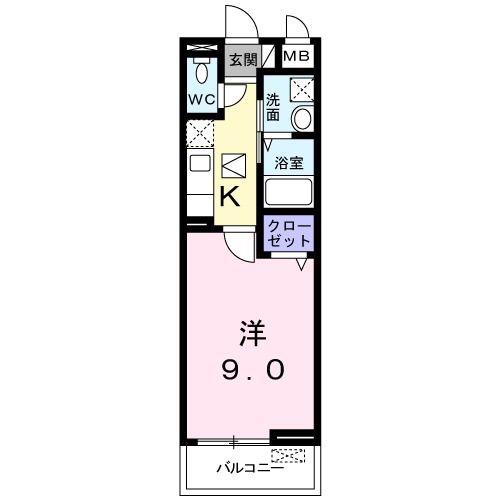 アミティハイツI(1K/1階)の間取り写真
