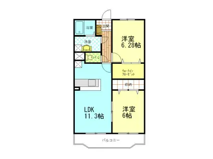 近鉄山田線 宇治山田駅 徒歩23分 3階建 築19年(2LDK/1階)の間取り写真