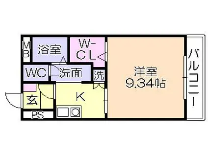 シェ・ソワ(1K/3階)の間取り写真