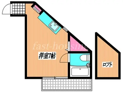 ベルハイム南ヶ丘(ワンルーム/1階)の間取り写真