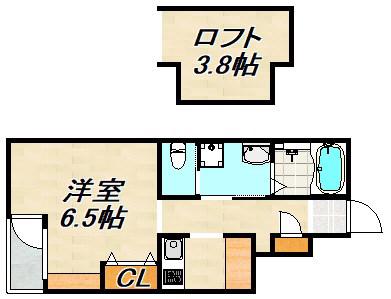 あんしん宮川町(ワンルーム/1階)の間取り写真