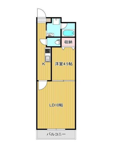 キャスティーヨ山野井(1LDK/2階)の間取り写真