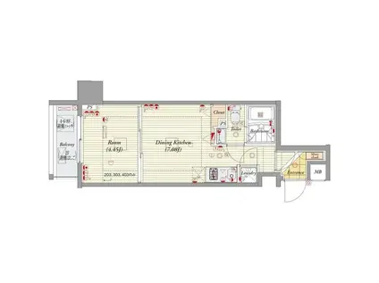 ビバリーホームズ下目黒(1DK/7階)の間取り写真