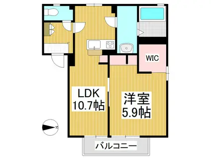 フレグランス安原(1LDK/1階)の間取り写真