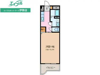 メゾンブローニュ10号棟(1K/2階)の間取り写真