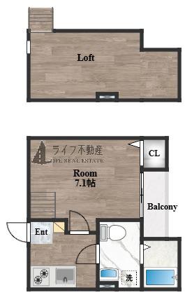 レジーナ深江南(1K/1階)の間取り写真