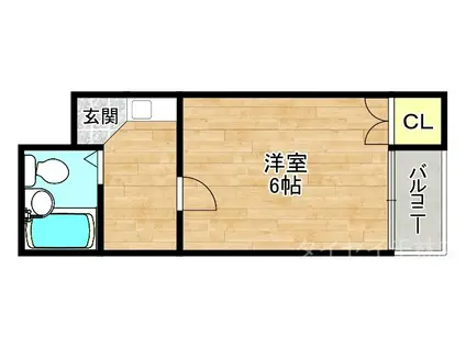 レクサス新今里(1K/1階)の間取り写真