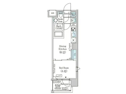 フルハウス赤羽(1DK/11階)の間取り写真