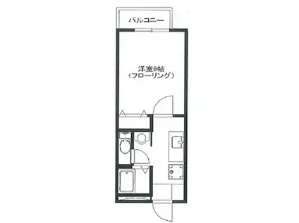 メゾンパールI(1K/2階)の間取り写真